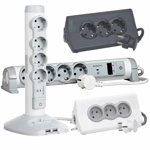 УДЛИНИТЕЛИ, КОЛОДКИ, ВИЛКИ, ТРОЙНИКИ, АКСЕССУАРЫ