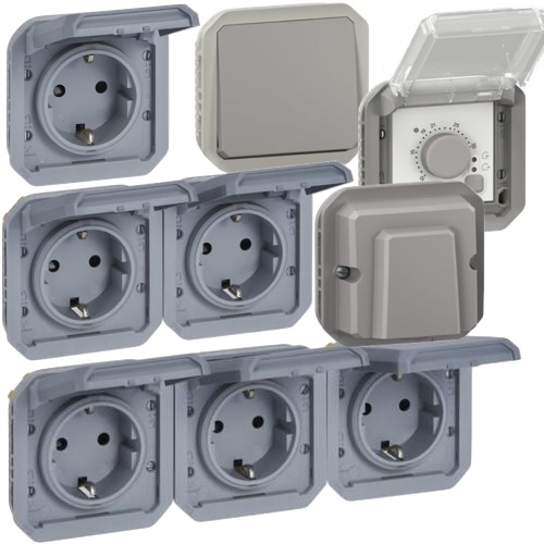 Механизмы LEGRAND PLEXO IP55 СЕРЫЙ