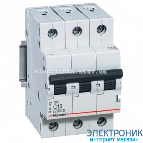 Автоматичний вимикач Legrand RX3-3P 10А, C