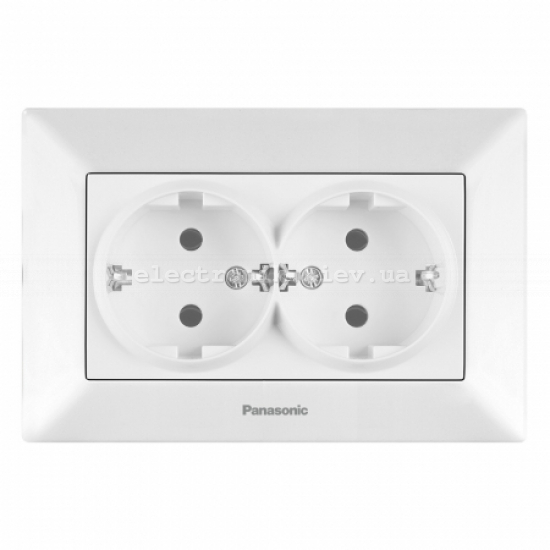 Panasonic ARKEDIA SLIM белый Розетка двойная с заземлением