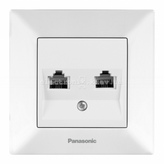 Panasonic ARKEDIA SLIM белый Розетка двойная компьютерная (2хRJ45  Cat5e)