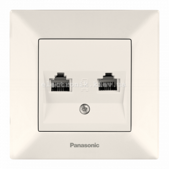 Panasonic ARKEDIA SLIM крем Розетка двойная компьютерная (2хRJ45  Cat5e)