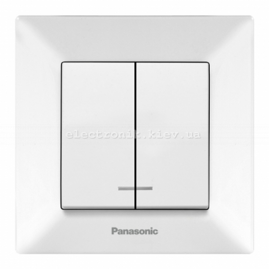 Panasonic ARKEDIA SLIM белый Выключатель двойной с подсветкой
