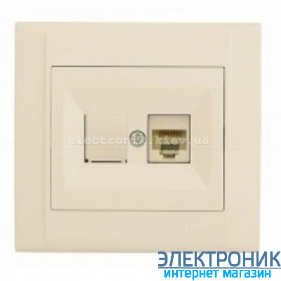 Makel Defne КРЕМ Розетка компьютерная одинарная (RJ45 Cat5e)