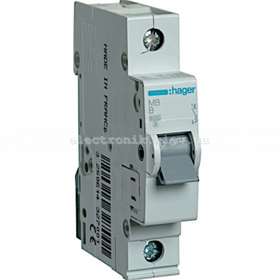 Выключатель автоматический Hger 1P B 10А MB110