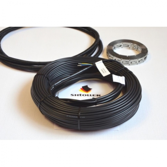 Электрический теплый пол Shtoller, кабель в стяжку 20 Вт/м, длинна 15 м