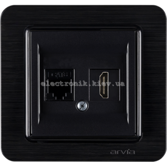 Розетка комп. Cat6+ Розетка HDMI, Черный LAVIN