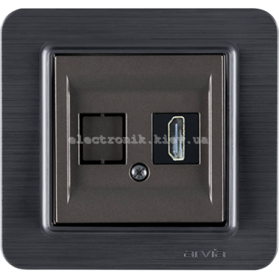 Розетка HDMI, Антрацит LAVIN