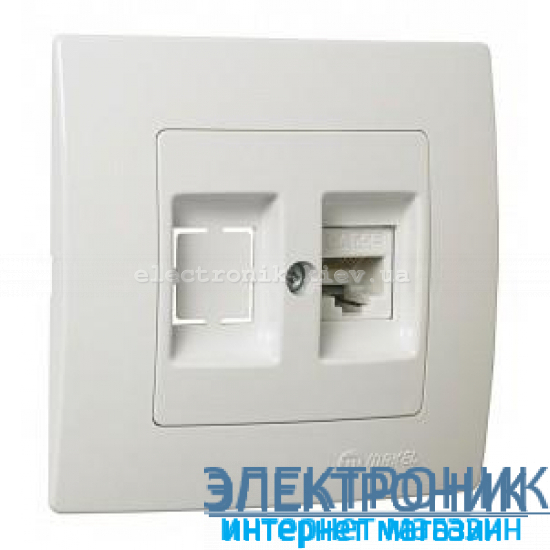 Makel Lilium Natural Kare Белый Розетка компьютерная одинарная (RJ45 Cat5e)