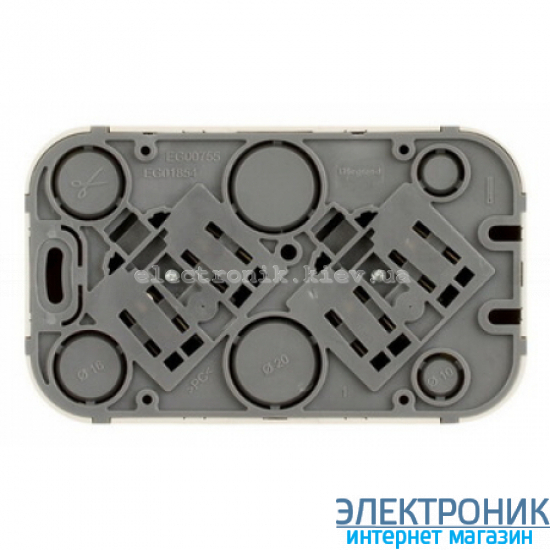 Розетка двойная с заземлением, наружная, белый - Legrand Forix