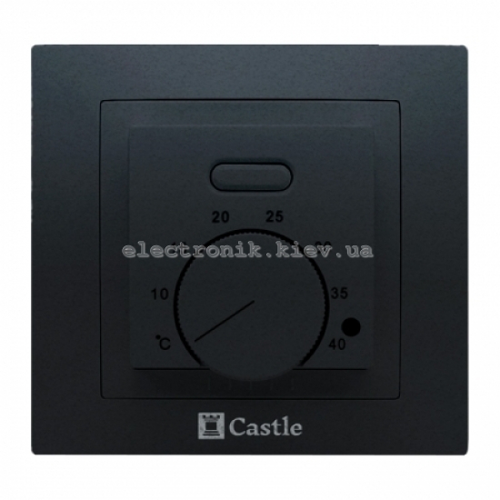 Терморегулятор для теплого пола Castle C-AC308H, с выносным датчиком, +5...+40°C, черный