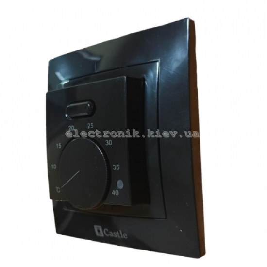 Терморегулятор для теплого пола Castle C-AC308H, с выносным датчиком, +5...+40°C, черный