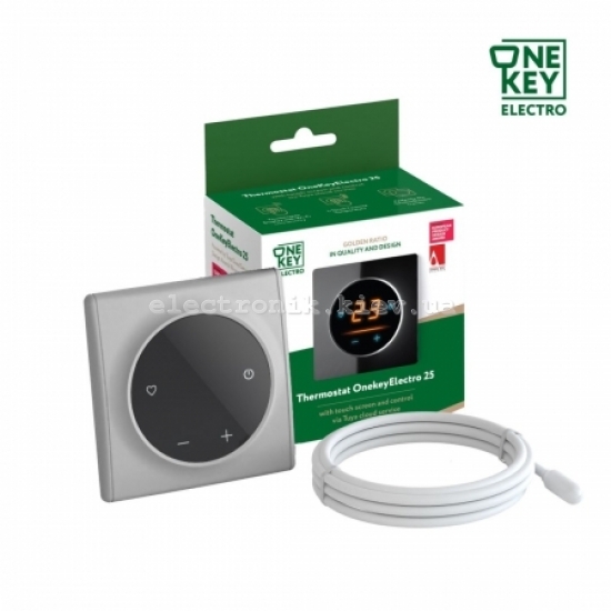 Терморегулятор ONEKEYELECTRO 25 с WiFi, рамка серая, пластик
