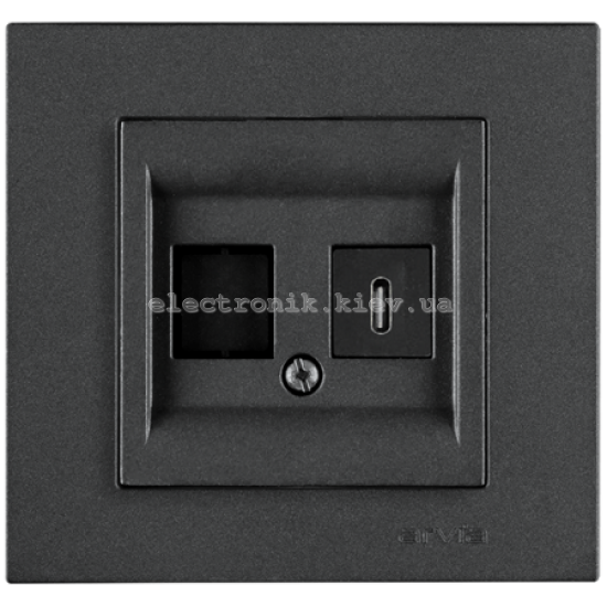 Розетка USB Type C, Дымчатый KAREN