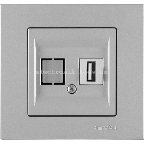 Розетка USB, Серебро KAREN