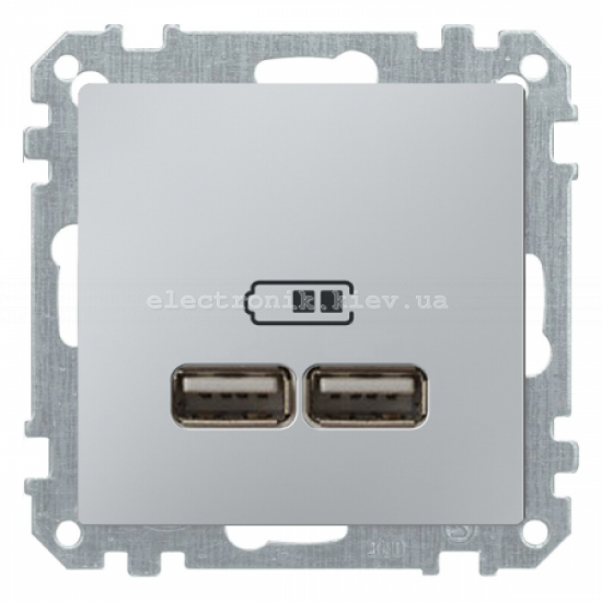 USB розетка 2,1 А Schneider Electric Merten System M алюміній