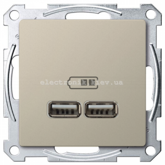 Розетка USB 2-а (для підзарядки), колір Сахара, Schneider Merten D-Life