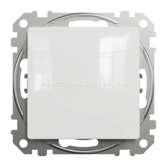 Кнопковий Перемикач прохідний колір білий Sedna Design