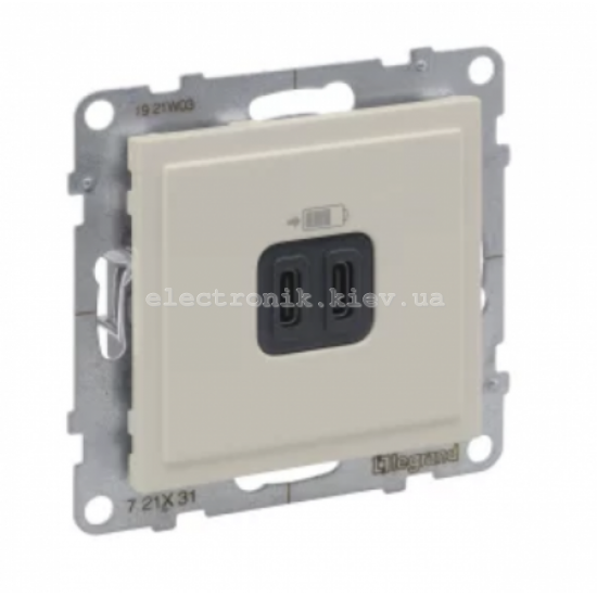 SUNO Розетка USB Тип С+C 15 Вт 5В, цвет слоновая кость