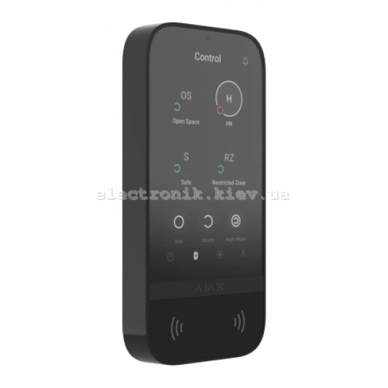 Беспроводная клавиатура с сенсорным экраном Ajax KeyPad TouchScreen Black