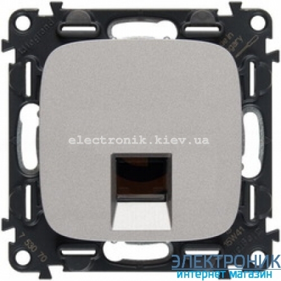 Розетка интернет RJ45, кат. 6 UTP, Legrand Valena Allure (алюминий)
