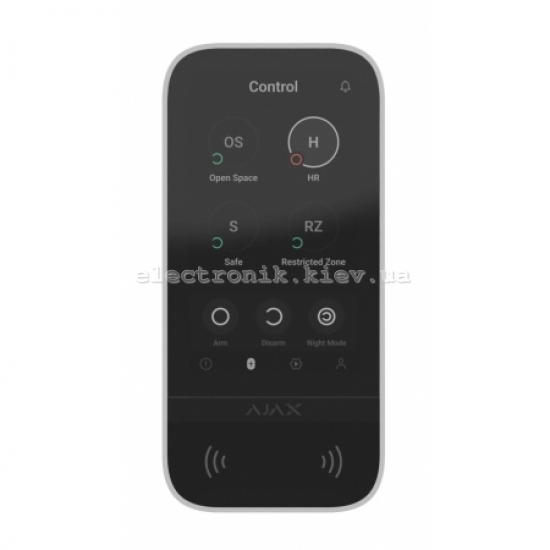 Беспроводная клавиатура с сенсорным экраном Ajax KeyPad TouchScreen White