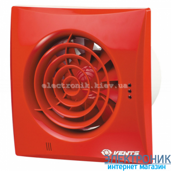 Вентилятор витяжний на підшипниках Вентс 100 Квайт Червоний, обладнаний зворотним клапаном