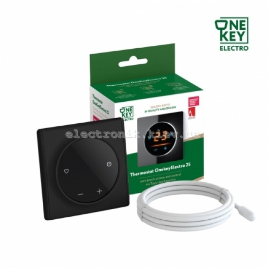 Терморегулятор ONEKEYELECTRO 25 с WiFi, рамка черная, пластик