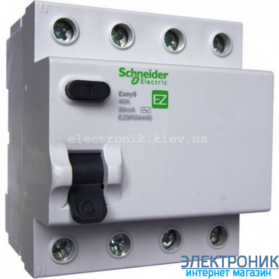 Пристрій захисного відключення (ПЗВ) Schneider-Electric Easy9 4P 63A 30мA
