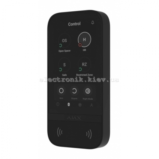 Беспроводная клавиатура с сенсорным экраном Ajax KeyPad TouchScreen Black