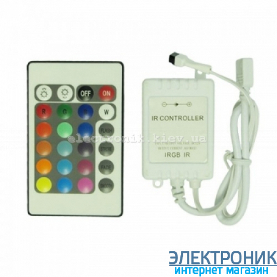 RGB-контролер 72 Вт інфрачервоний (пульт 24 кнопки)