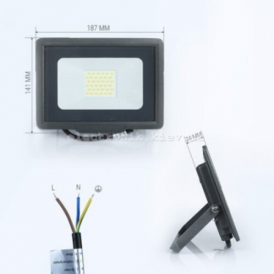 Світлодіодний прожектор BIOM 30W S5-SMD-30-Slim 6200К 220V IP65