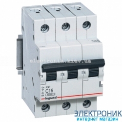 Автоматичний вимикач Legrand RX3-3P 6А, C
