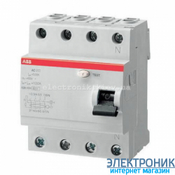 УЗО трехфазное ABB FH204 АС-63А 30mA