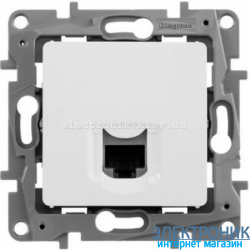 Розетка комп'ютерна RJ45 кат.5 UTP, 1-гніздо, білий - Legrand Etika