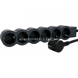 Удлинитель СТАНДАРТ 6х2К+З розеток, 16 А, с кабелем 1,5 м, цвет черный