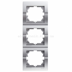 Рамка 3-а вертикальна LEZARD DERIY сірий металік
