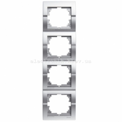 Рамка 4-а вертикальна LEZARD DERIY сірий металік