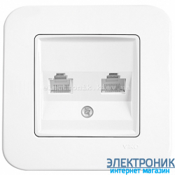 Розетка компьютерная + телефонная RJ45 Cat5e-RJ11 VIKO Rollina Белая