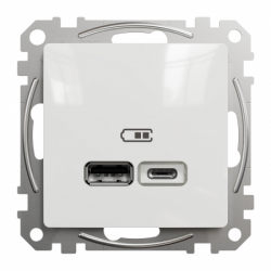 USB Розетка A+C 2,4A колір білий Sedna Design