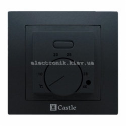 Терморегулятор для теплого пола Castle C-AC308H, с выносным датчиком, +5...+40°C, черный
