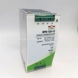 Блок питания Biom на DIN-рейку TH35/ЕС35 120W 10A 12V IP20