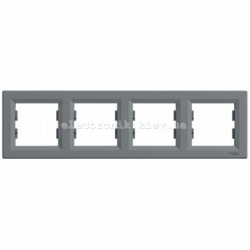 Рамка Schneider (Шнайдер) Asfora Plus 4-постова горизонтальна сталь
