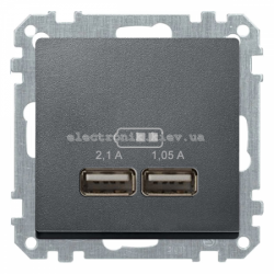 USB розетка 2,1А Schneider Electric Merten System M антрацит