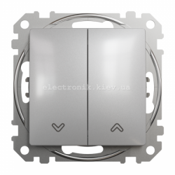 Кнопковий вимикач жалюзі е/б колір алюмінію Sedna Design