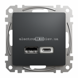 USB Розетка A+C 2,4A колір графіт матовий Sedna Design