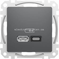 USB Розетка A+C 3A 45Вт цвет черный Sedna Design