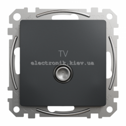 Концевая TV Розетка 4 дБ цвет графит матовый Sedna Design