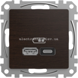 USB Розетка A+C 3A 45Вт цвет Венге Sedna Elements