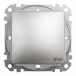Одноклавішний перемикач прохідний IP44 колір матовий алюміній Sedna Elements